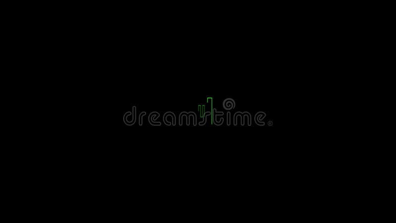 Neon Cube. 3D animation. Animated neon cube. stock illustration