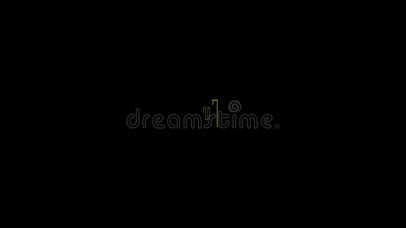 Neon Cube. 3D animation. Animated neon cube. vector illustration