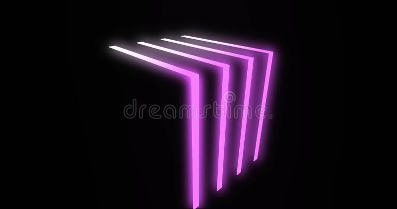 Neon cube shape with glowing abstract of light and futuristic design - 4K loop vector illustration