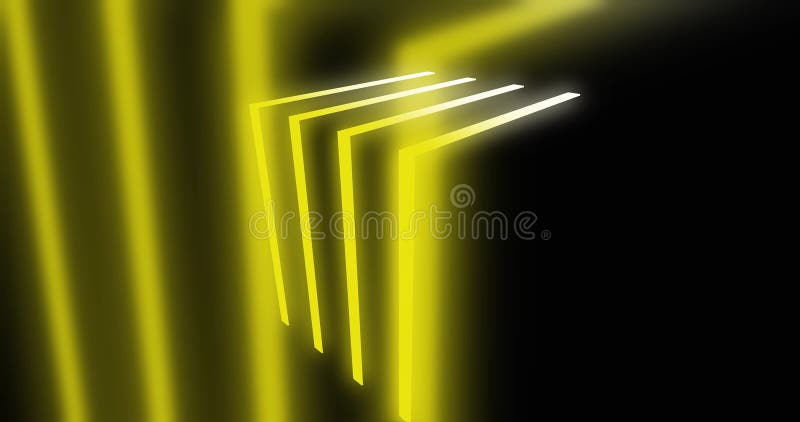 Neon cube shape with glowing abstract of light and futuristic design - 4K loop royalty free illustration
