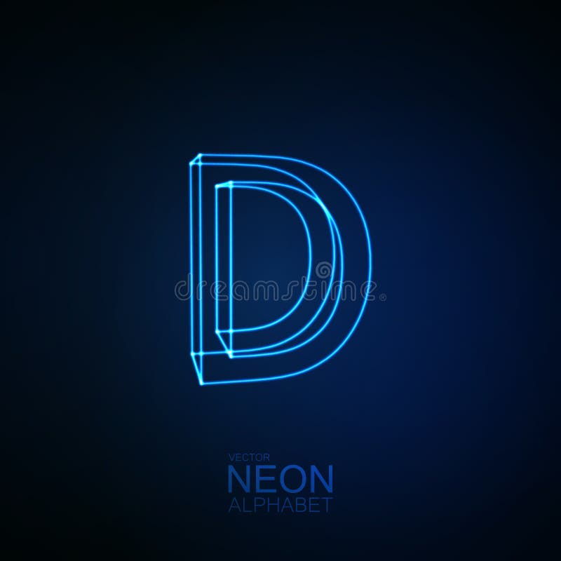 Neon 3D letter L stock vector. Illustration of electric - 79268759