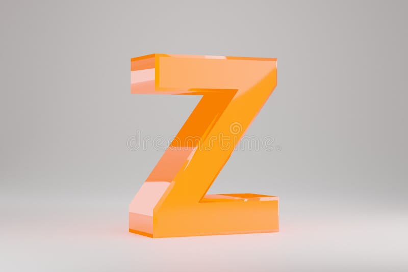Neon 3d Letter Z Uppercase. Yellow Neon Letter Isolated on White ...