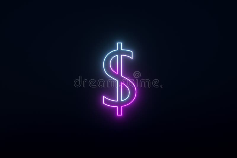 Neon dollar sign stock illustration. Illustration of finance 262366526