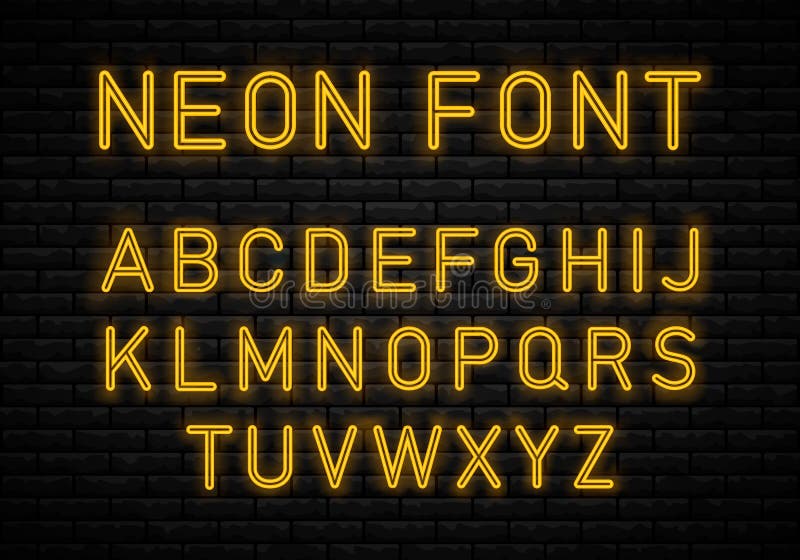 Light Neon Font royalty free illustration Light Neon Font royalty free illustration