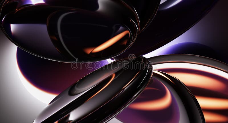 Neon glass circle discs swirl vortex effect on dark 3d background. Abstract dynamic circular pattern of round transparent lens vector illustration