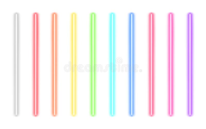 Neon Glow Sticks. Fluorescent Laser Rays Stock Vector - Illustration of