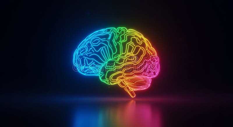 Glowing brain. royalty free illustration
