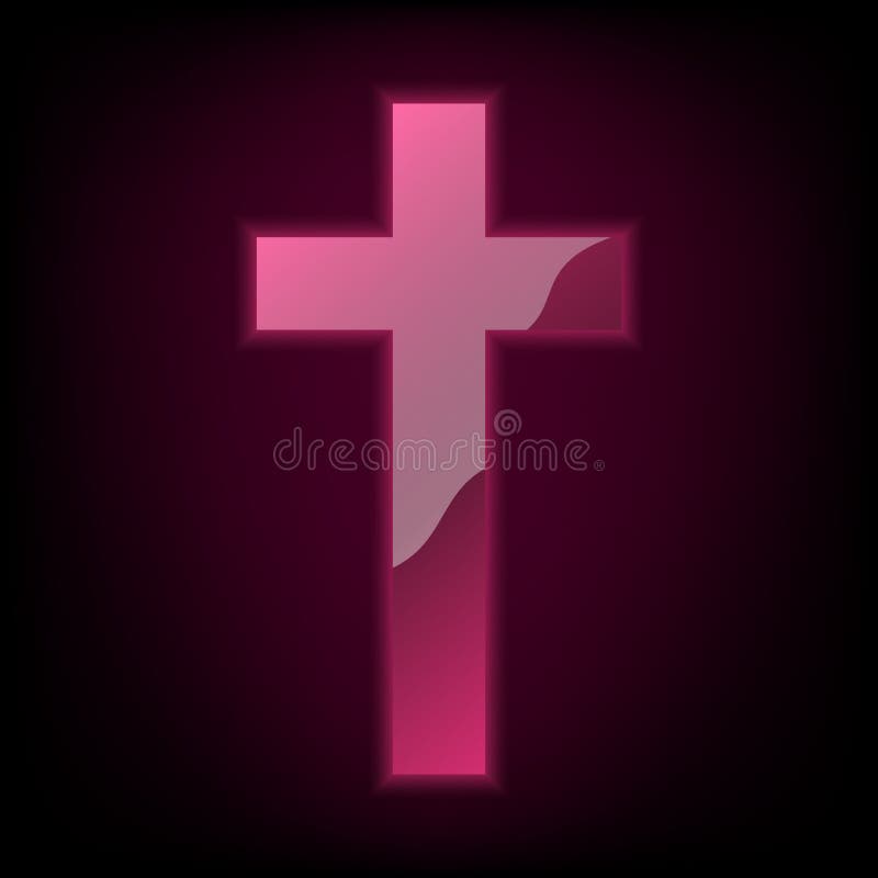 Neon Glowing Christian Cross. Vector Illustration Stock Illustration -  Illustration of crucifix, religion: 150710935
