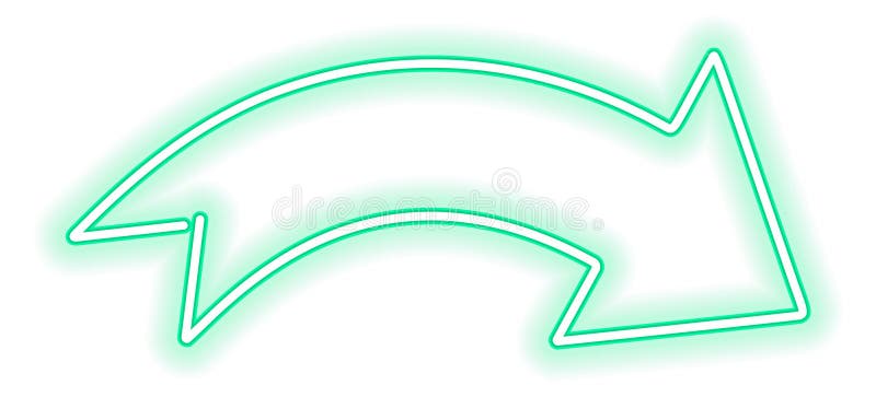 A neon green arrow pointing to the right vector illustration