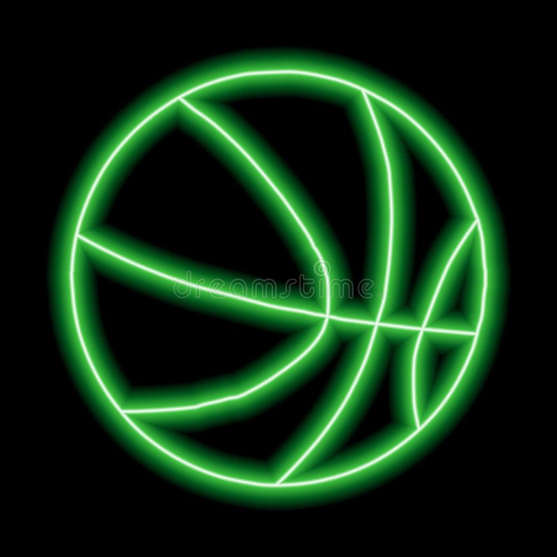 Neon Green Form of Basketball on a Black Background Stock Illustration -  Illustration of symbol, circle: 223736175