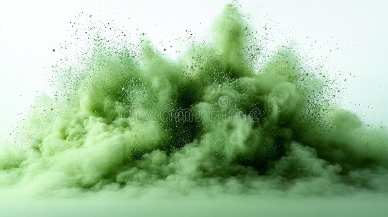 Neon green powder explosion captured in high-speed photography royalty free illustration