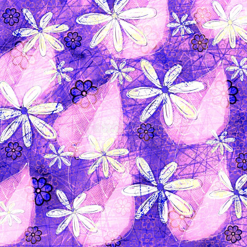 Neon Grunge Floral and Leaf Pattern Graphic Design stock illustration Neon Grunge Floral and Leaf Pattern Graphic Design stock illustration