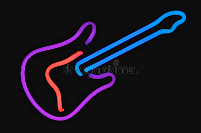 Neon Guitar stock photo. Image of modern, colorful, guitar 23181620