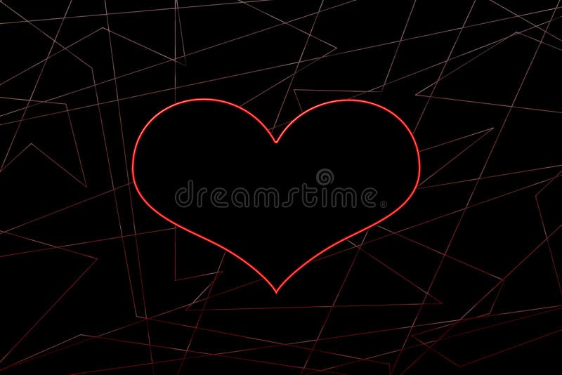 Neon heart on the background of dark abstraction stock illustration Neon heart on the background of dark abstraction stock illustration