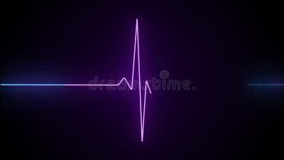 Neon Heartbeat on Black Isolated Background Stock Video - Video of beat,  monitor: 180104501