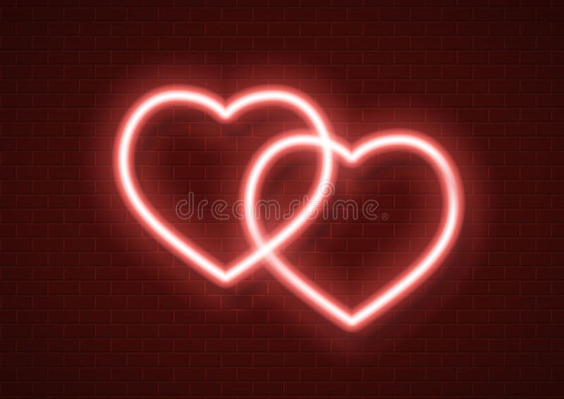 Vector neon hearts icon sign illustration royalty free illustration Vector neon hearts icon sign illustration royalty free illustration