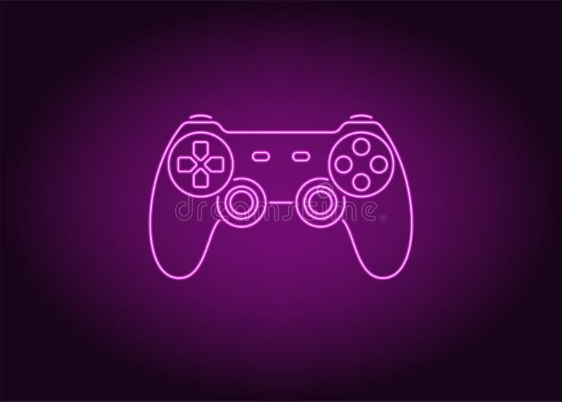 Neon Game Controller or Joystick for Game Console. Stock Vector -  Illustration of joystick, background: 215711638