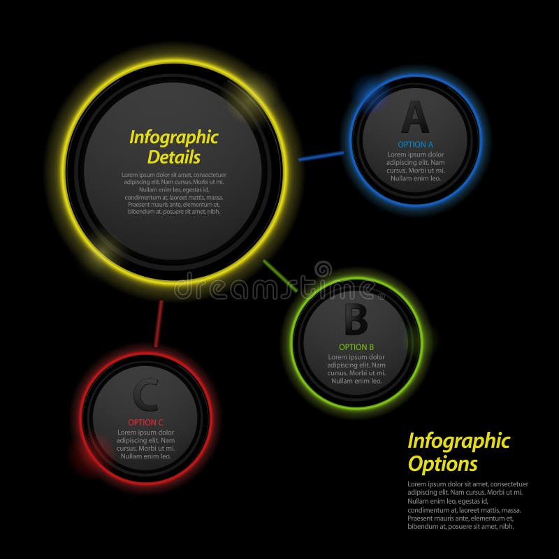 Neon infographic circle background2