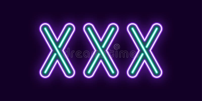 Neon Inscription Of Xxx Vector Illustration Stock Vector