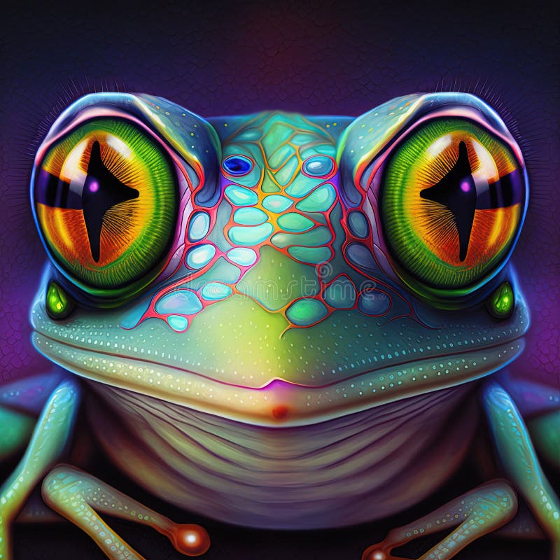 Peace Frogs Small Neon Frog Sticker