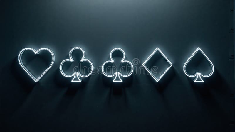 Neon joc carte costum icoane întuneric vector illustration