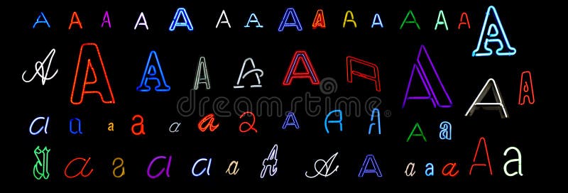 Neon letter A collection