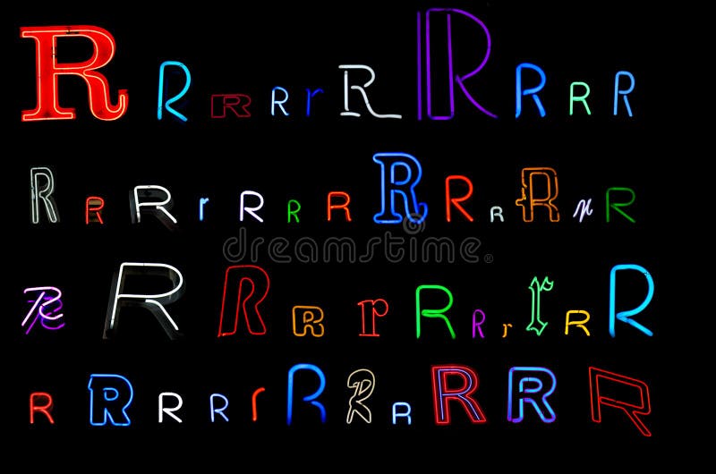 Neon letter R collection
