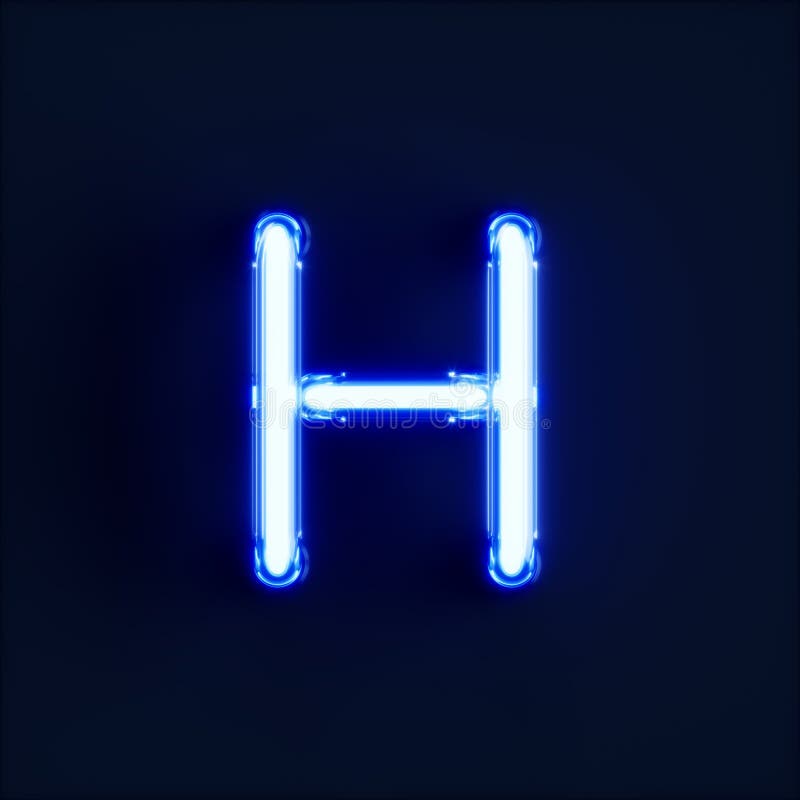 Neon Light Alphabet Character H Font Stock Illustration - Illustration ...