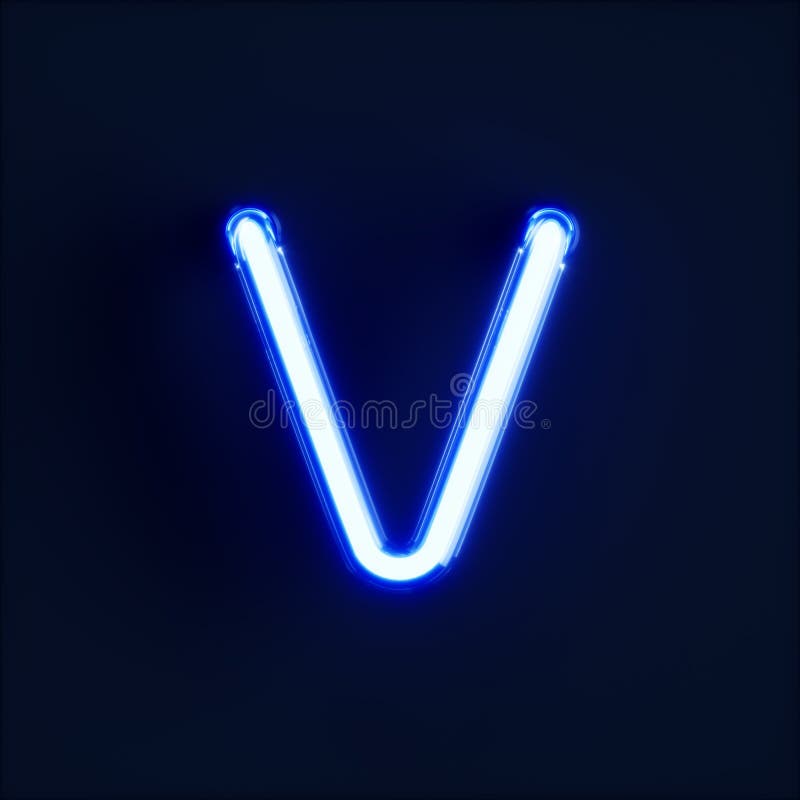Neon Light Alphabet Character V Font Stock Illustration Illustration Of Electric Letter