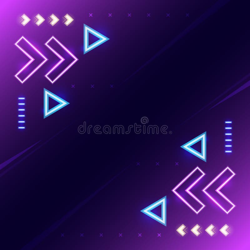 Neon Light Background Banner Template Design Stock Illustration