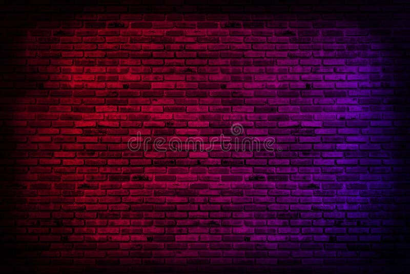 Neon Light on Brick Walls that are Not Plastered Background and Texture.  Lighting Effect Red and Blue Neon Background of Empty Stock Image - Image  of blue, glow: 178635863