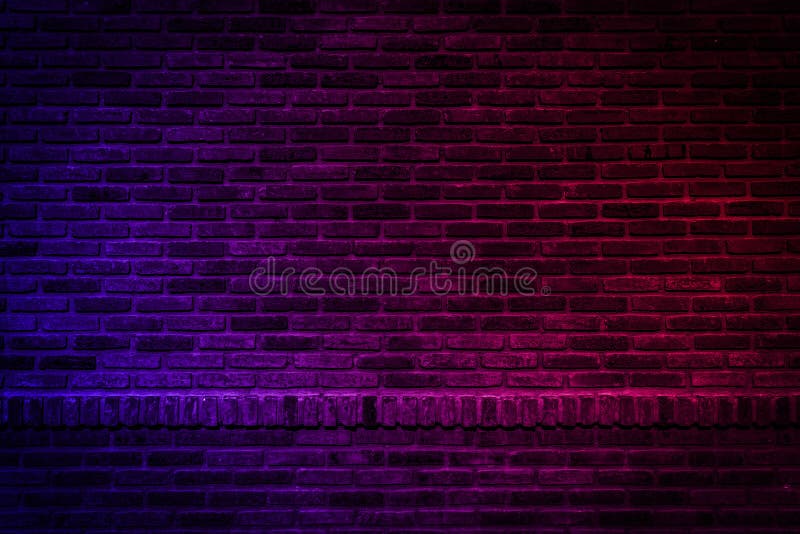 Neon Light on Brick Walls that are Not Plastered Background and Texture.  Lighting Effect Red and Blue Neon Background of Empty Stock Photo - Image  of blue, glow: 182072750