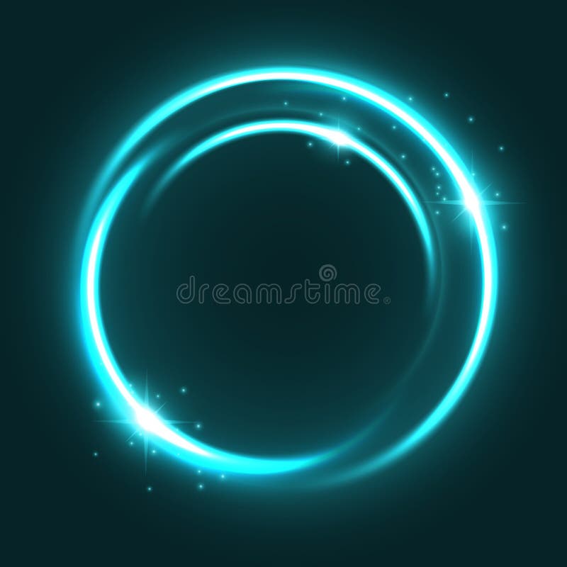 Vector neon light circle sparkles shine icon