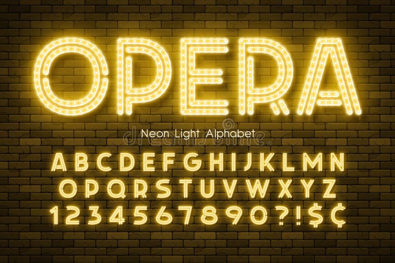 Neon light 3d αλφάβητο, led extra λάμψη font διανυσματική απεικόνιση