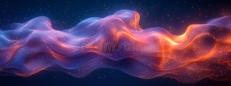 Neon light effect with electric swirl lines. Abstract enchanting energy waves showcasing purple glowing trails royalty free illustration