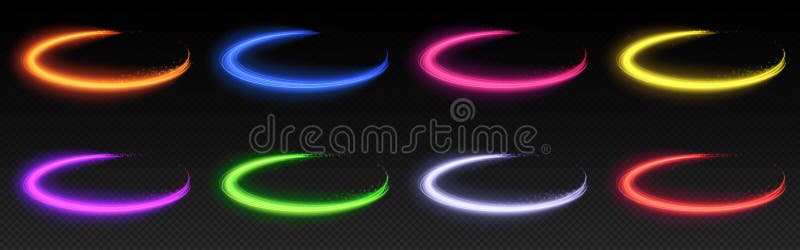 Neon light effect speed line glow swirl vector vector illustration