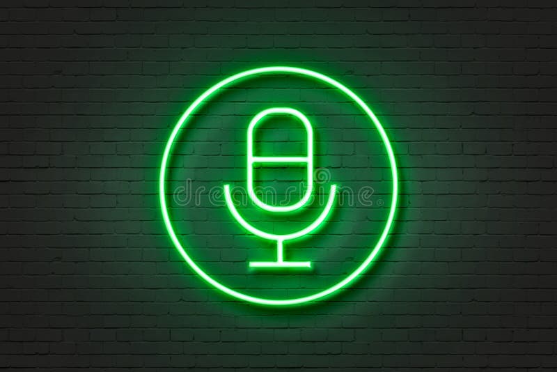 Neon light icon microphone stock illustration ...