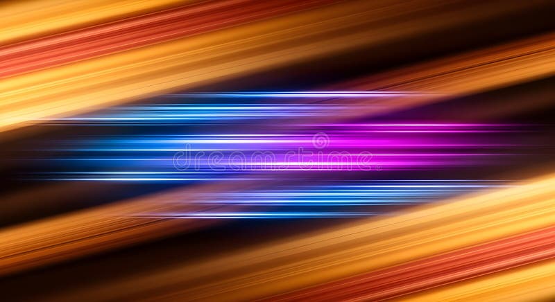 Neon light trails streaking fast, futuristic high speed effect. royalty free stock photos