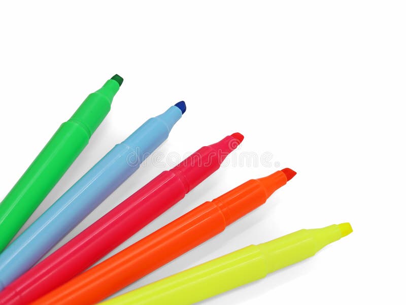 Neon Pens Various Colours Stock Photo 47975683