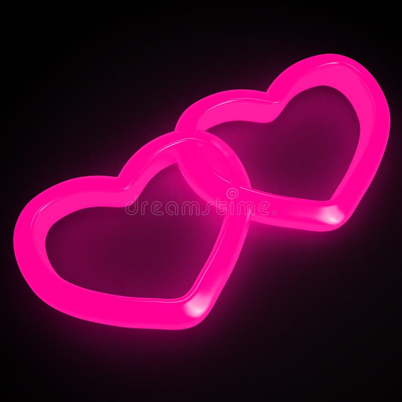 Neon pink hearts stock illustration. Illustration of backdrop 48032442