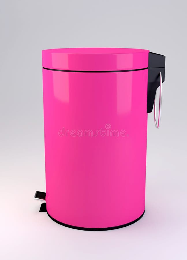 Neon Pink Pedal Bin stock illustration. Illustration of dustbin - 90556180
