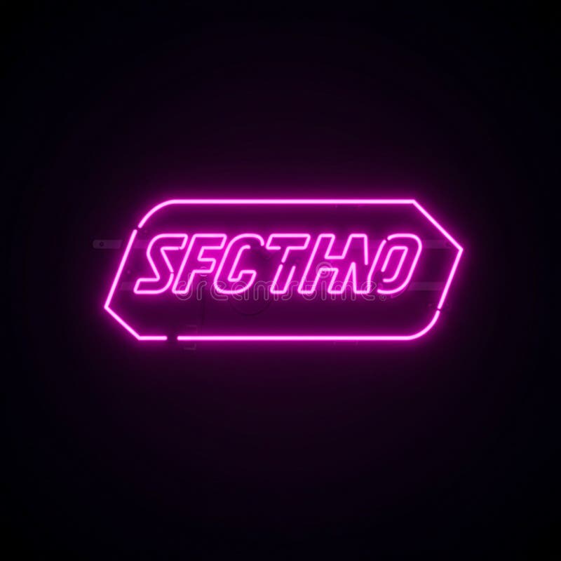 Neon pink σύμβολο που εμφανίζει τα γράμματα SFCTHO σε μαύρο φόντο διανυσματική απεικόνιση