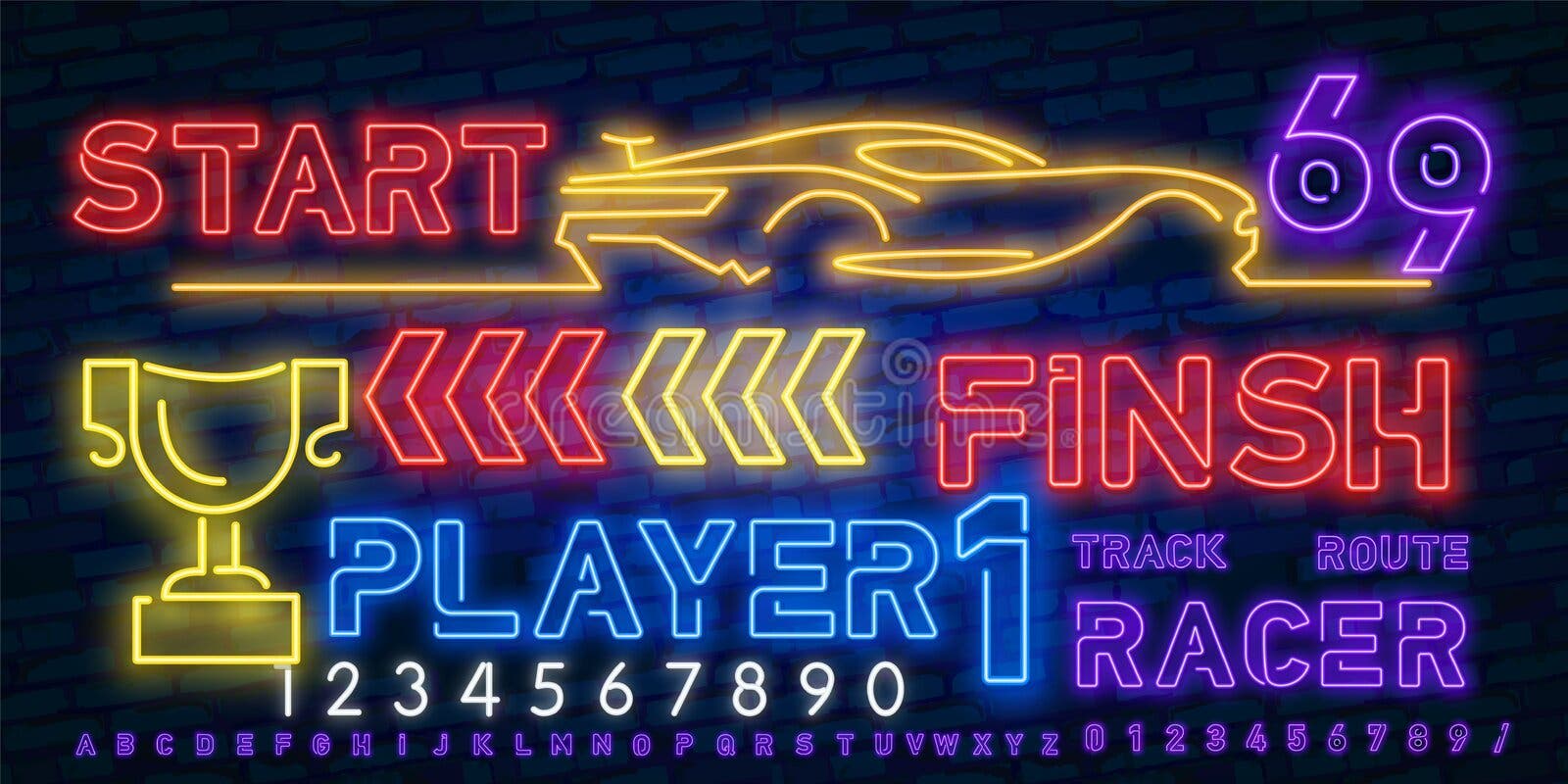 Neon video games Royalty Free Vector Image - VectorStock