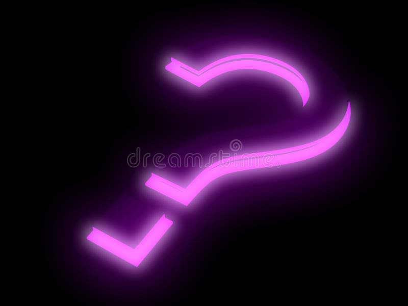 Neon question mark.