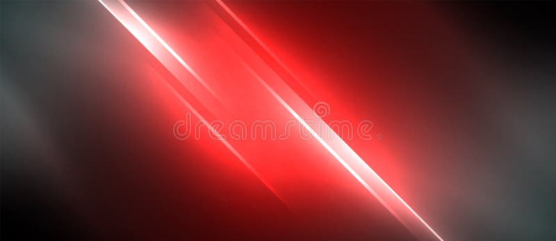 Neon red beam on black backdrop creates electric blue lens flare royalty free illustration