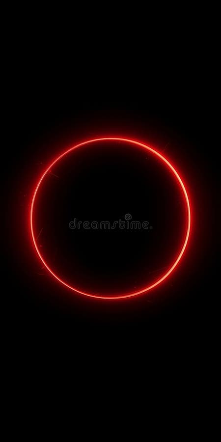 Neon Red circle. ,Abstract neon red circle on a black background,futuristic glowing light. vector illustration