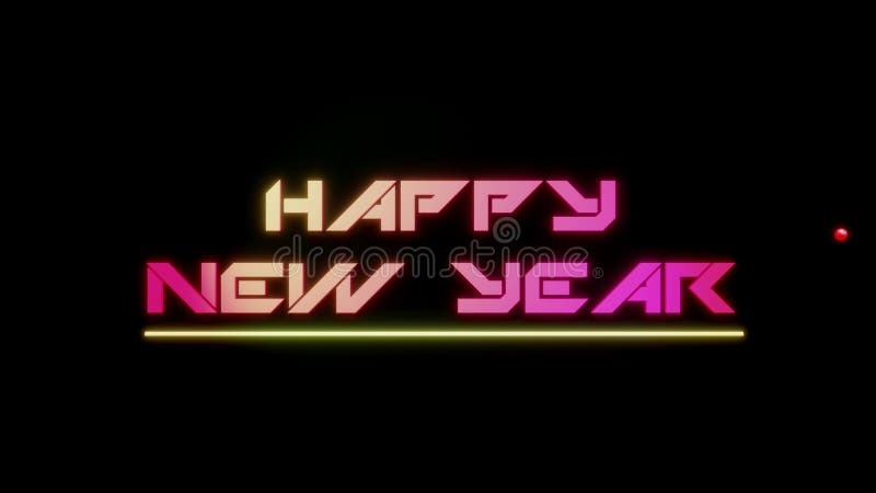 Neon sci fi kaputten Text Layout Stil glücklich neues Jahr Grüße