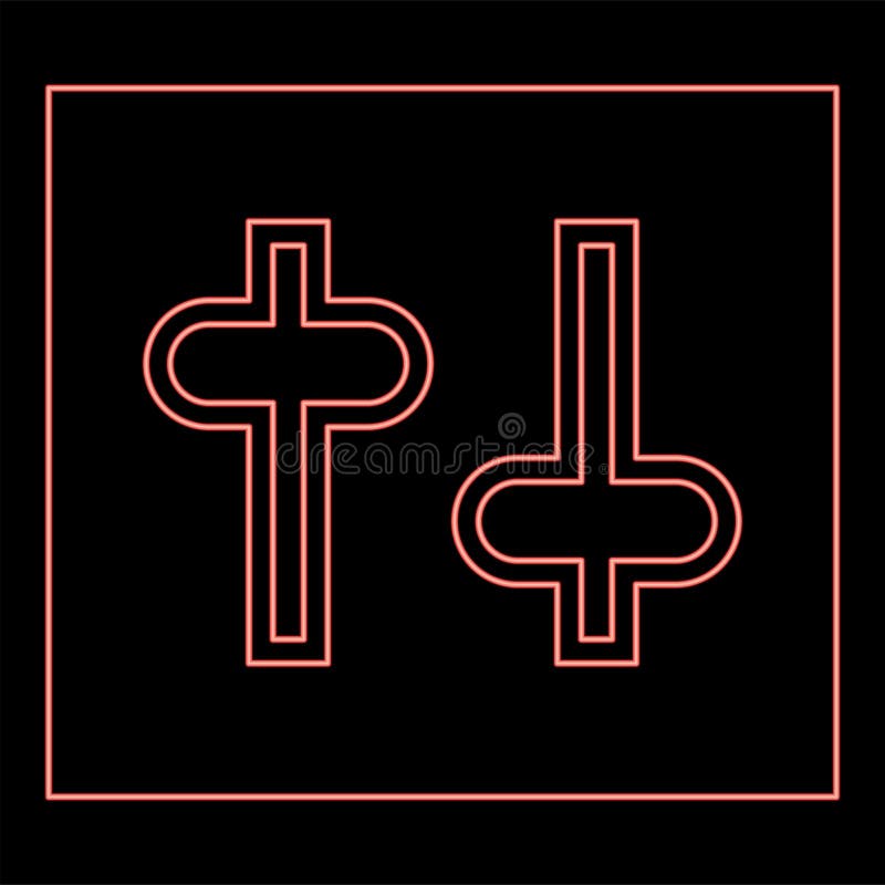 Neon Settings Knob Setting Switches Regulators Icon Black Color Vector