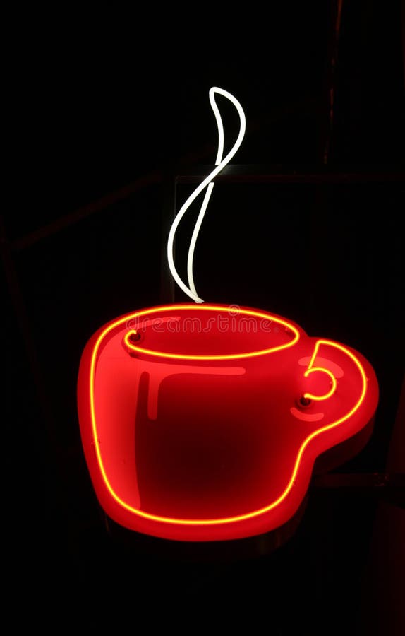 Neon sign coffee cup