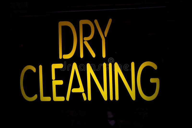 Neon Sign Dry Cleaning stock photo. Image of neon, glow 43013340
